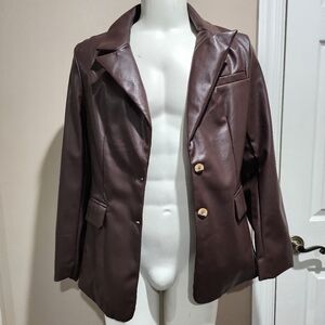 NWT Stoosh by 26 International Faux Leather Blazer Size XL